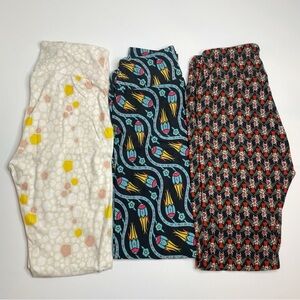 LuLaRoe Leggings OS One Size Grey Pebbles Black Snake Flowers Beetles